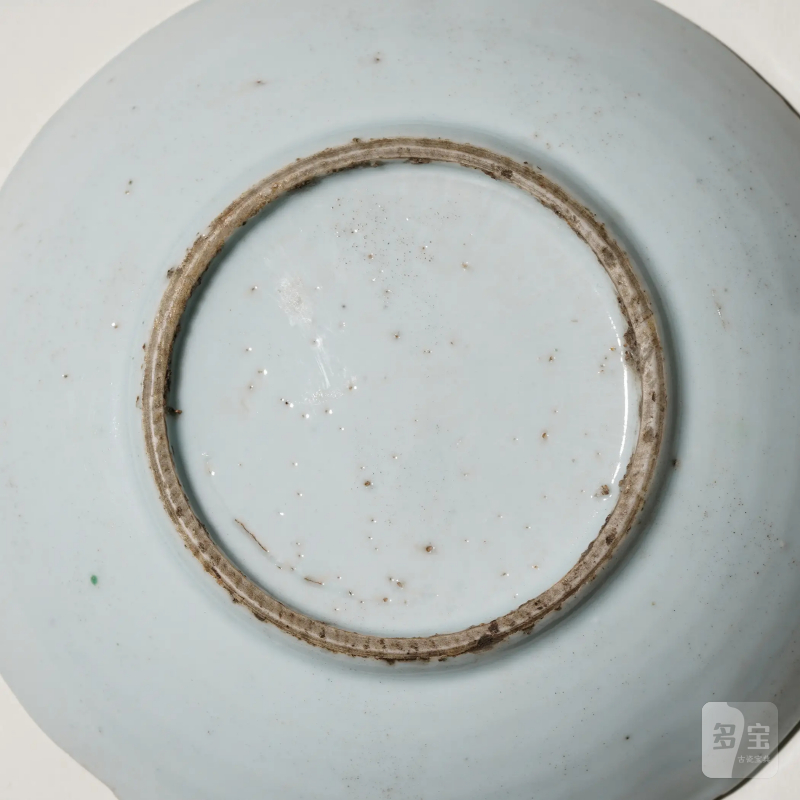 明晚期 景德镇古渡红绿彩花鸟图盘一对 - 图13